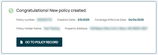 The policy has auto-issued and nothing else is required