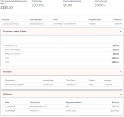 Payments with Premium Calculation