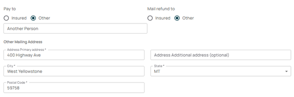 Adjust who will be shown on the refund check and where it will be mailed.