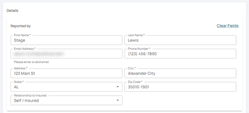 Confirm or update the claimants contact information.